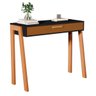 Mesa Escrivaninha Aparador Pés Madeira Quarto Estudo 90x40 Preto/freijó - 5