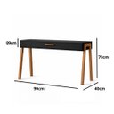Ver imagem 7 de Mesa Escrivaninha Aparador Pés Madeira Quarto Estudo 90x40 Preto/freijó