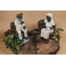 Imagem Pretos Velhos Casal Escultura Resina Estatua 15 Cm - 1