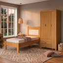 Ver imagem 2 de Guarda Roupa Solteiro 3 Portas 2 Gavetas e Cama de Solteiro Mdf Bela Nature Off Decmade