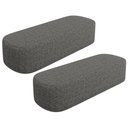 Ver imagem 1 de Kit 02 Puffs Decorativo Orgânico para Living Quarto 160cm Doha W01 Linho Mescla Chumbo - Lyam Decor
