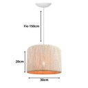 Ver imagem 4 de Luminária Pendente Paris Corda Sisal Natural Palha Moderna:branco