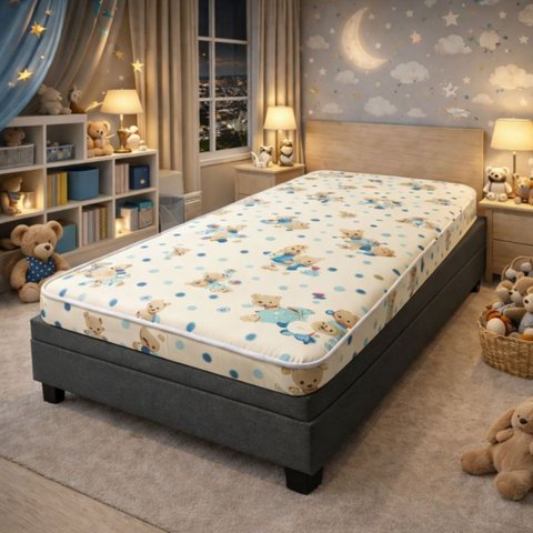 Colchão Baby Branco Estampado150x70x10cm D18 Lado Impermeável Resistente