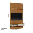 Ver imagem 3 de Painel para Tv até 60 Polegadas 1 Porta 140 Cm Nature Ripado/off White - Linea Brasil