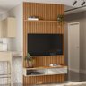 Painel para Tv até 60 Polegadas 1 Porta 140 Cm Nature Ripado/off White - Linea Brasil - 1