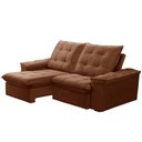 Ver imagem 5 de Sofá Retrátil Reclinável para Sala 3 Lugares 210cm Nijma F04 Veludo Terracota - Lyam Decor