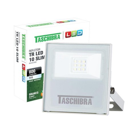 Refletor Taschibra Led Tr Slim Luz Branco Fria 10w 6500k Branco Bivolt