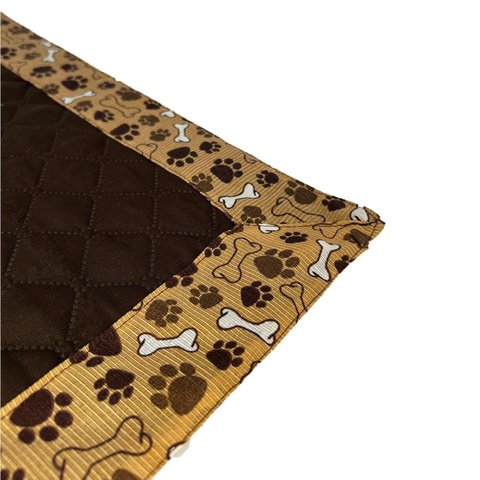 Tapete Higiênico Pet Impermeável Escuro Marrom Grande Reutilizável Lavável: Patinha Azul Marinho