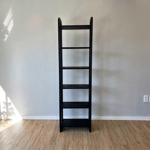Estante Linea Slim 6 Prateleiras Madeira Pinus Preto 53cm Artfactory Design