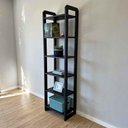 Ver imagem 6 de Estante Linea Slim 6 Prateleiras Madeira Pinus Preto 53cm Artfactory Design