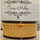 Ver imagem 1 de Caixa Oval Mdf Detalhe Palha 26x16x12cm