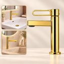 Ver imagem 1 de Torneira Daytona Dourada Baixa Aço Inox 304 Luxo Goldenx