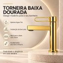 Ver imagem 6 de Torneira Daytona Dourada Baixa Aço Inox 304 Luxo Goldenx