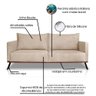 Sofá Atlas 2 Lugares 160cm Linho Boucle: Bege - 4