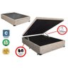 Cama Base Box Baú Casal Reforçado Suede Bege 138x188x41 - 3