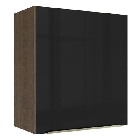 Armário Aéreo Madesa Lux 60 cm 1 Porta Rustic/Preto