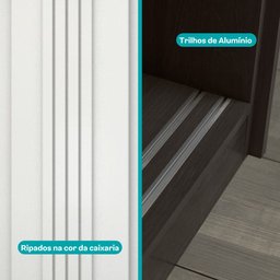 Guarda Roupa Solteiro 2 Portas Darvi Lux Carraro Ripado Branco - 3