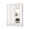 Guarda Roupa Solteiro 2 Portas Darvi Lux Carraro Ripado Branco - 4