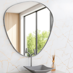 Espelho Orgânico Moderno com Moldura em Alumínio Closet 90x80cm - 2