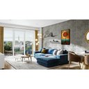 Ver imagem 2 de Quadro Decorativo Grande Abstrato Canvas Filete Premium Árvore Lua Gg