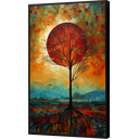 Ver imagem 1 de Quadro Decorativo Grande Abstrato Canvas Filete Premium Árvore Lua Gg