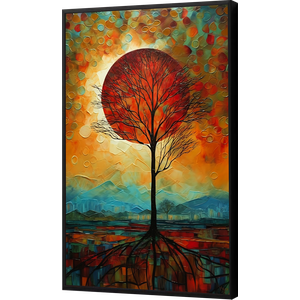 Quadro Decorativo Grande Abstrato Canvas Filete Premium Árvore Lua Gg