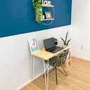 Ver imagem 2 de Mesa para Escritório Hairpin Industrial Natural e Branco