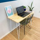 Ver imagem 3 de Mesa para Escritório Hairpin Industrial Natural e Branco