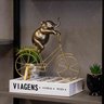 Escultura Decorativo Elefante na Bicicleta em Resina Preto e Dourado 23 cm - D'Rossi - 2