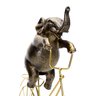 Escultura Decorativo Elefante na Bicicleta em Resina Preto e Dourado 23 cm - D'Rossi - 4
