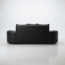 Ver imagem 4 de Sofá Tóquio Puff Orgânico Corino 200cm com 3 Almofadas Design Curvo Luxo para Sala e Recepção:Preto
