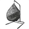Balanço Suspenso Ninho Gota com Suporte, Mola e Mosquetão para Jardim - Preto A3 - 1