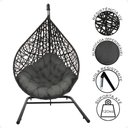 Ver imagem 7 de Balanço Suspenso Ninho Gota com Suporte, Mola e Mosquetão para Jardim - Preto A3