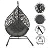 Balanço Suspenso Ninho Gota com Suporte, Mola e Mosquetão para Jardim - Preto A3 - 7