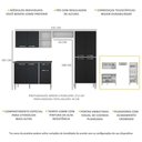 Ver imagem 2 de Cozinha Compacta com Armário e Balcão Xangai Multimóveis VM2840 Branca/Preta