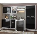 Ver imagem 1 de Cozinha Compacta com Armário e Balcão Xangai Multimóveis VM2840 Branca/Preta