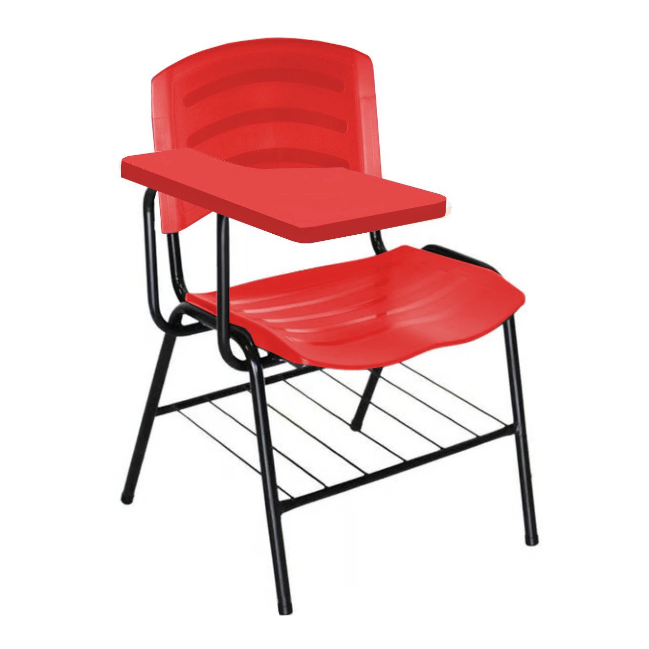 Cadeira Universitária Plástica com Prancheta PLÁSTICA - COR VERMELHO - POLLO MÓVEIS - 34022 - 1