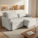 Ver imagem 1 de Sofá Cama 2 Lugares Singapura Reclinável 190cm em Bouclê com Catraca Reforçada e 2 Almofadas:Bege Cl