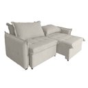 Ver imagem 5 de Sofá Cama 2 Lugares Singapura Reclinável 190cm em Bouclê com Catraca Reforçada e 2 Almofadas:Bege Cl