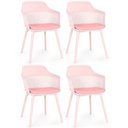 Ver imagem 1 de Kit 4 Cadeiras de Jantar Estofada Marcela - Rosa