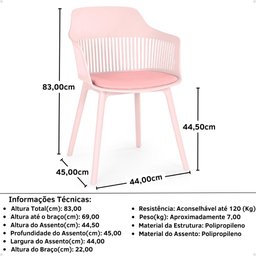 Kit 4 Cadeiras de Jantar Estofada Marcela - 6