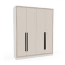 Ver imagem 2 de Guarda-roupa Casal Valência 4 Portas 4 Gavetas Branco/creme - Politorno