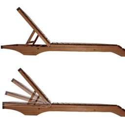 Conjunto 2 Espreguiçadeiras para Jardim em Madeira Maciça Chaise Long - 5