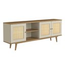Ver imagem 2 de Rack para Tv 180cm Frentes com Palha Natural 100% Mdf Cor:louro com Luna