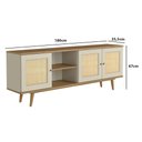 Ver imagem 5 de Rack para Tv 180cm Frentes com Palha Natural 100% Mdf Cor:louro com Luna