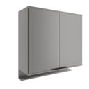 Ver imagem 1 de Armário Aéreo de Cozinha Miami 800mm 2 Portas C Porta Temperos Carraro Cinza Titânio