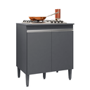 Ver imagem 2 de Balcão Cooktop 2 Portas 5 Bocas Andreia com Tampo Ajl Móveis:cinza