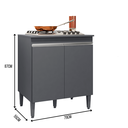 Ver imagem 3 de Balcão Cooktop 2 Portas 5 Bocas Andreia com Tampo Ajl Móveis:cinza