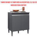 Ver imagem 4 de Balcão Cooktop 2 Portas 5 Bocas Andreia com Tampo Ajl Móveis:cinza
