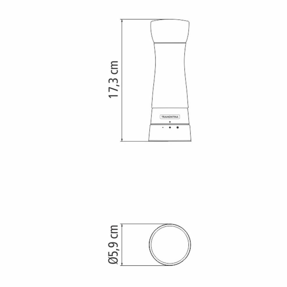 Kit 2 Moedores de Sal ou Pimenta Tramontina com Regulagem do Grão Aço Inox Realce - 6